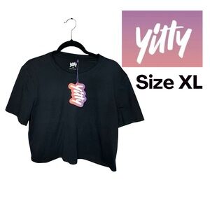 Yitty Premium Crop Tee XL Black NWT